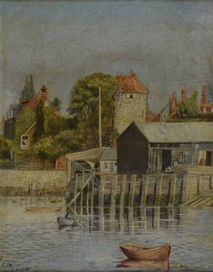 ボートヤードのある運河側、1884